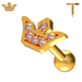 925 Sterling Silver Jewelled Crown Cartilage Stud - Monster Piercing