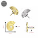 Gold and silver Nautilus shell labret earrings with cubic zirconia