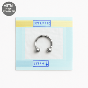 EO Gas Sterilised G23 Titanium Circular Barbell with Ball