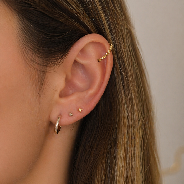 14K Gold Twisted Style Segment Clicker Ring