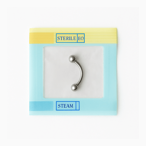 EO Gas Sterilised 316L Surgical Steel Externally Threaded Ball End Curved Bar