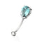 925 Sterling Silver Pear Shaped Jewelled Curved Barbell Eyebrow | Rook | Bridge Ring