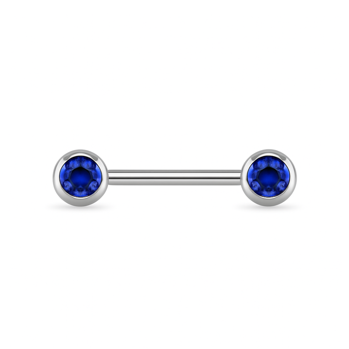 316L Surgical Steel Nipple Bar with Cubic Zirconia Jewelled Ball