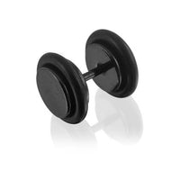 316L Surgical Steel Plain Black Fake Plug With O rings