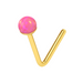 9K Gold L-Bend Opal Nose Stud - Monster Piercing