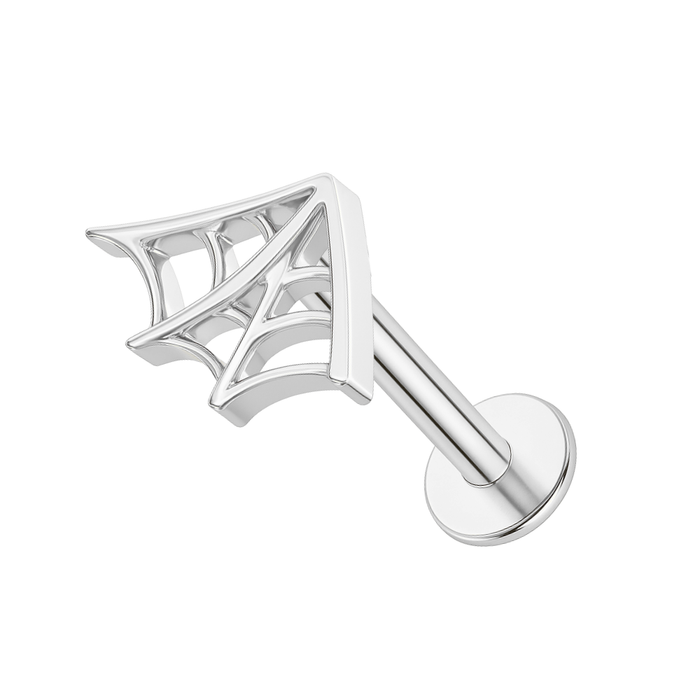 G23 Titanium Spider Web Threadless Flatback Stud