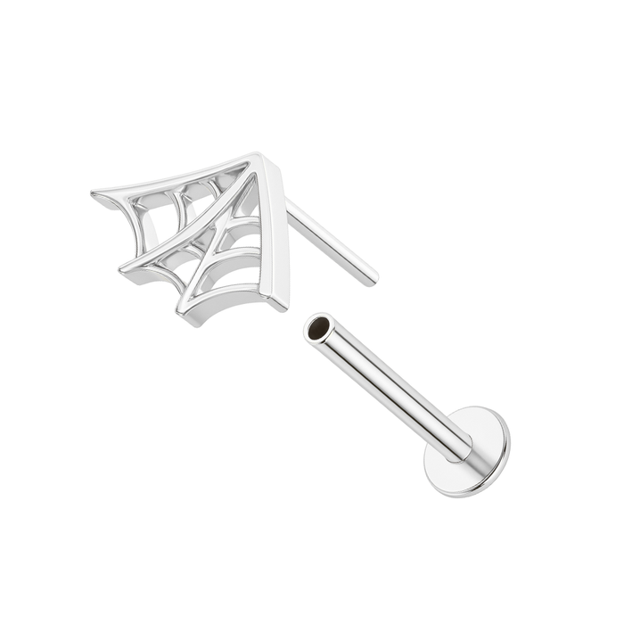 G23 Titanium Spider Web Threadless Flatback Stud