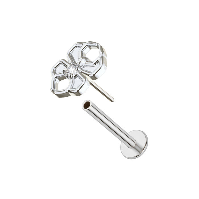 G23 Titanium CZ Jewelled Spider Threadless Flatback Stud
