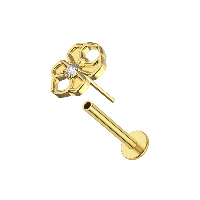 G23 Titanium CZ Jewelled Spider Threadless Flatback Stud