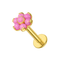 G23 Titanium (Gold PVD) Opal Flower Threadless Push-Fit Flatback Stud