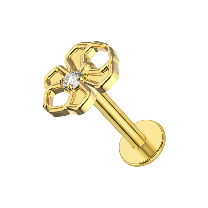 G23 Titanium CZ Jewelled Spider Threadless Flatback Stud