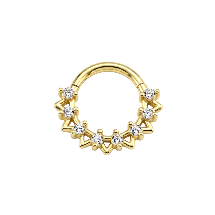 G23 Titanium Sunray CZ Hinged Segment Clicker