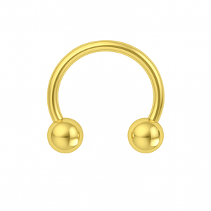 14K Gold Internally Threaded Circular Barbell