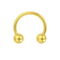 14K Gold Internally Threaded Circular Barbell