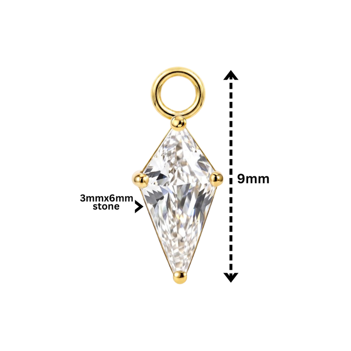 316L Surgical Kite Cut CZ Clicker Charm