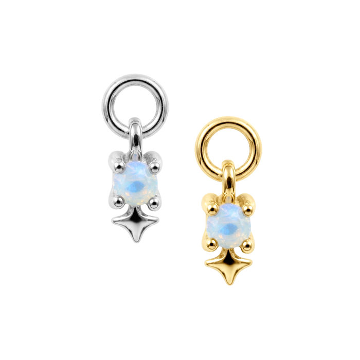 316L Surgical Steel Opal Star Dangle Clicker Charm