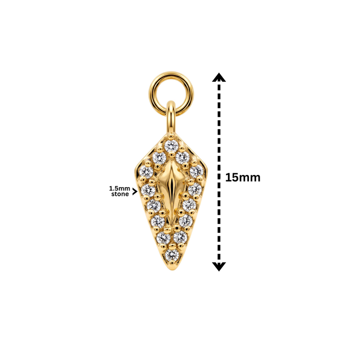 316L Surgical CZ Jeweled Kite Clicker Charm