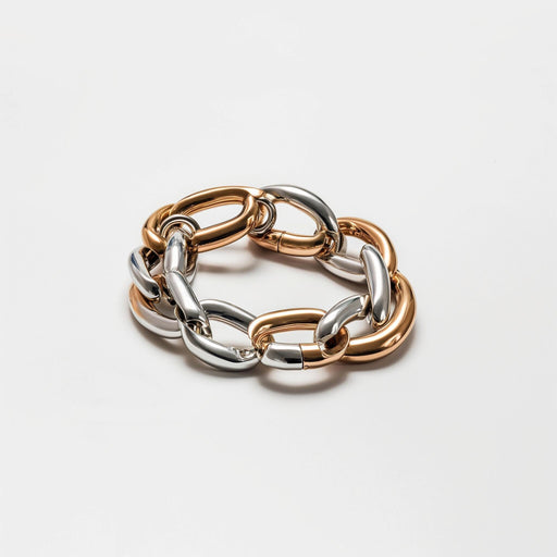 Two-tone metal chain bracelet