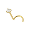 18K Gold CZ Jewelled Screw Nose Stud