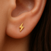 14K Gold Internally Threaded Lightning Bolt Stud - Monster Piercing