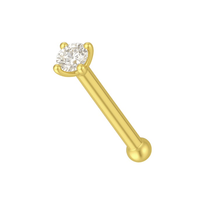 3x Nose Stud Set – Cubic Zircon Claw Prong Screw Twist Curve Bone Straight Piercing (20G)