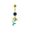 925 Sterling Silver Gold Plated Dolphin Belly Ring