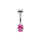 925 Sterling Silver Petite Oval CZ Non Dangle Belly Button Ring