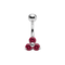 925 Sterling Silver Trinity CZ Cluster Non Dangle Belly Button Ring