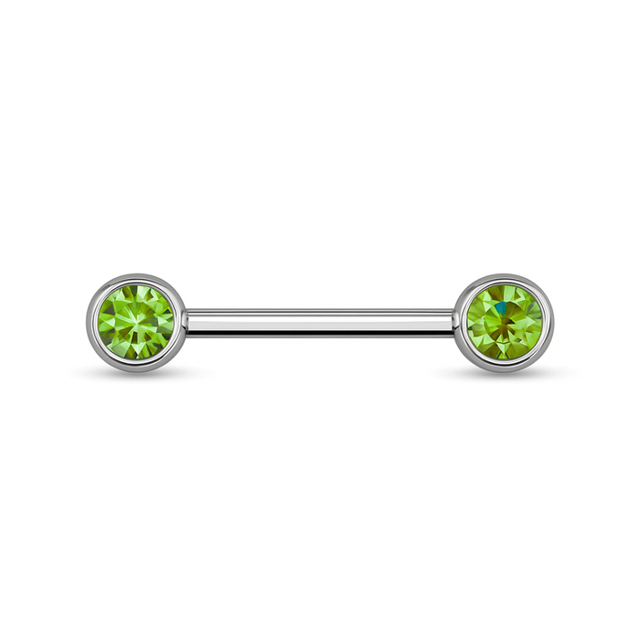 316L Surgical Steel Nipple Bar with Cubic Zirconia Jewelled Ball