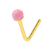 9K Gold L-Bend Opal Nose Stud - Monster Piercing