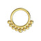 316L Surgical Steel Tribal Paved Balls Hinged Segment Clicker Ring