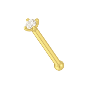 Nasenpiercing aus 14K Gold mit runden, im Labor gezüchteten Diamanten in Krappenfassung