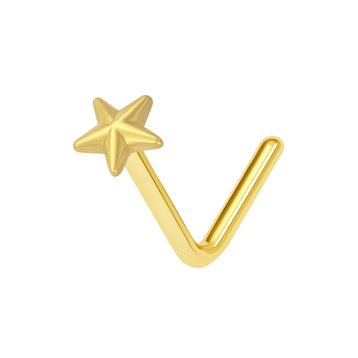 9K Gold 3D Star Nose Stud - Monster Piercing