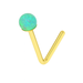 9K Gold L-Bend Opal Nose Stud - Monster Piercing