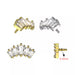 316L Surgical Steel Baguette CZ Fan Cluster Internally Threaded Accessory Top Monster Piercing United Kingdom