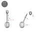 G23 Titanium Double CZ Jewelled Banana Belly Ring - Monster Piercing