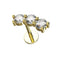 316L Surgical Steel Triple CZ Stone Curved Ear Stud