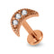 316L Surgical Steel CZ Studded Crescent Moon Cartilage Stud