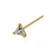 9K Gold Straight End Triangle Jewelled Nose Stud