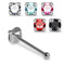 925 Sterling Silver 5pcs Round CZ Nose Bone Box