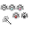 925 Sterling Silver 5pcs CZ Jewelled Spider Nose Bone Box