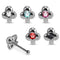 925 Sterling Silver 5pcs CZ Jewelled Clover Design Nose Bone Box
