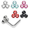 925 Sterling Silver 5pcs Triple CZ Jewelled L-Bend Nose Stud Box