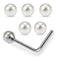 925 Sterling Silver 5pcs Pearl L-Bend Nose Stud Box