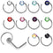 925 Sterling Silver 10pcs CZ Jewelled Coil Design L-Bend Nose Stud Box