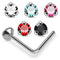 925 Sterling Silver 5pcs 1.5mm CZ Jewelled L-Bend Nose Stud Box