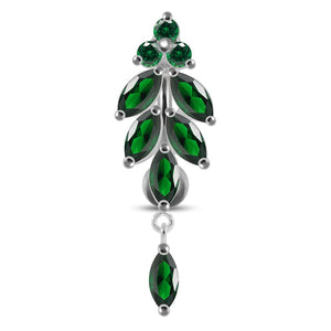 925er Sterling-Silber Bauchnabelpiercing mit baumelndem Schmuckstein