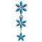 925 Sterling Silver Moving Jewelled Multi Flower Designed SS Curved Banana Bar Belly Ring