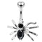 925 Sterling Silver Jewelled Spider Non-Moving Belly Ring