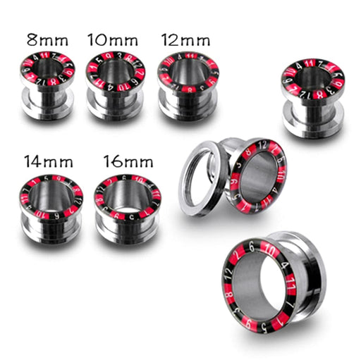 316L Surgical Steel Poker Edge Externally Threaded Tunnel - Monster Piercing